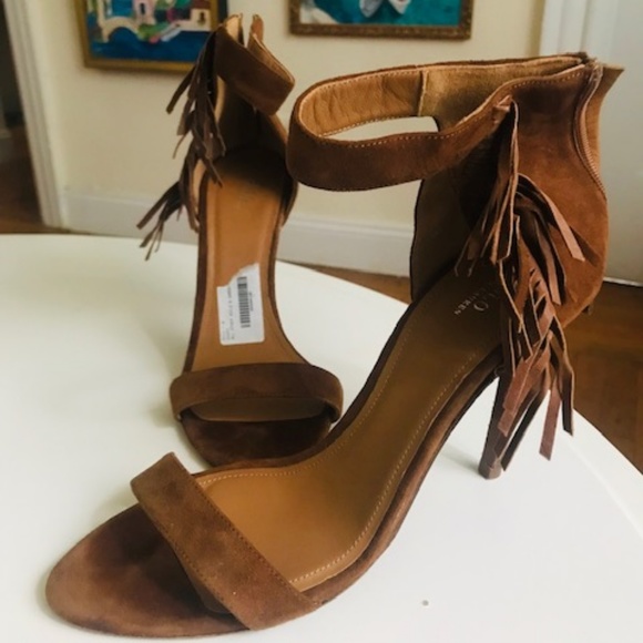 Polo Ralph Lauren Shoes - Polo Ralph Lauren | Fringed Suede Tan Heels
